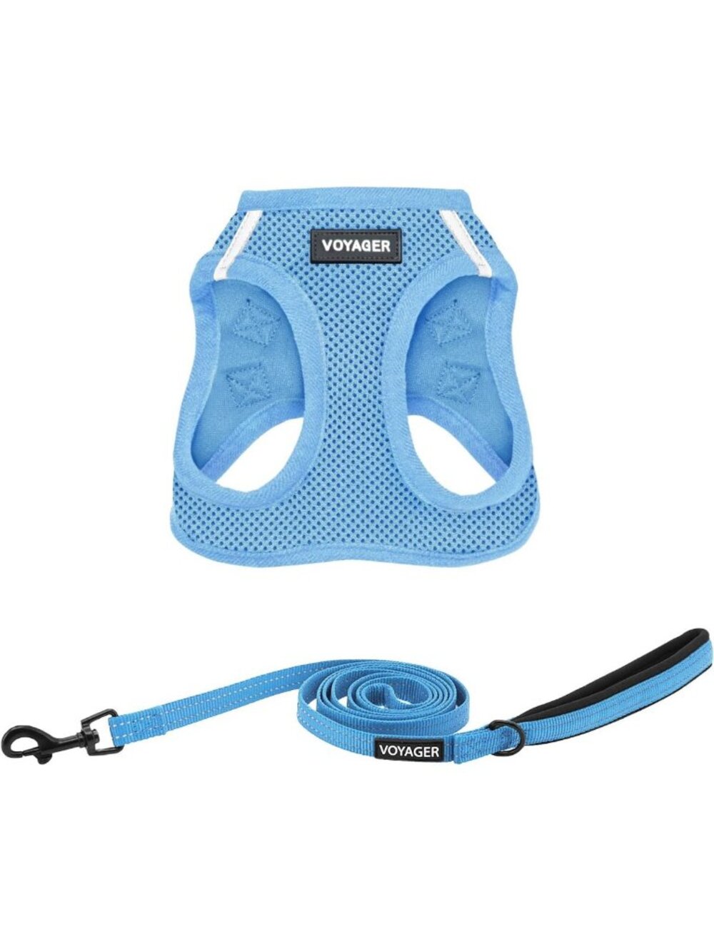 All-Weather Mesh Dog Harness & Reflective 5ft Leash Combo for All Breeds - Baby